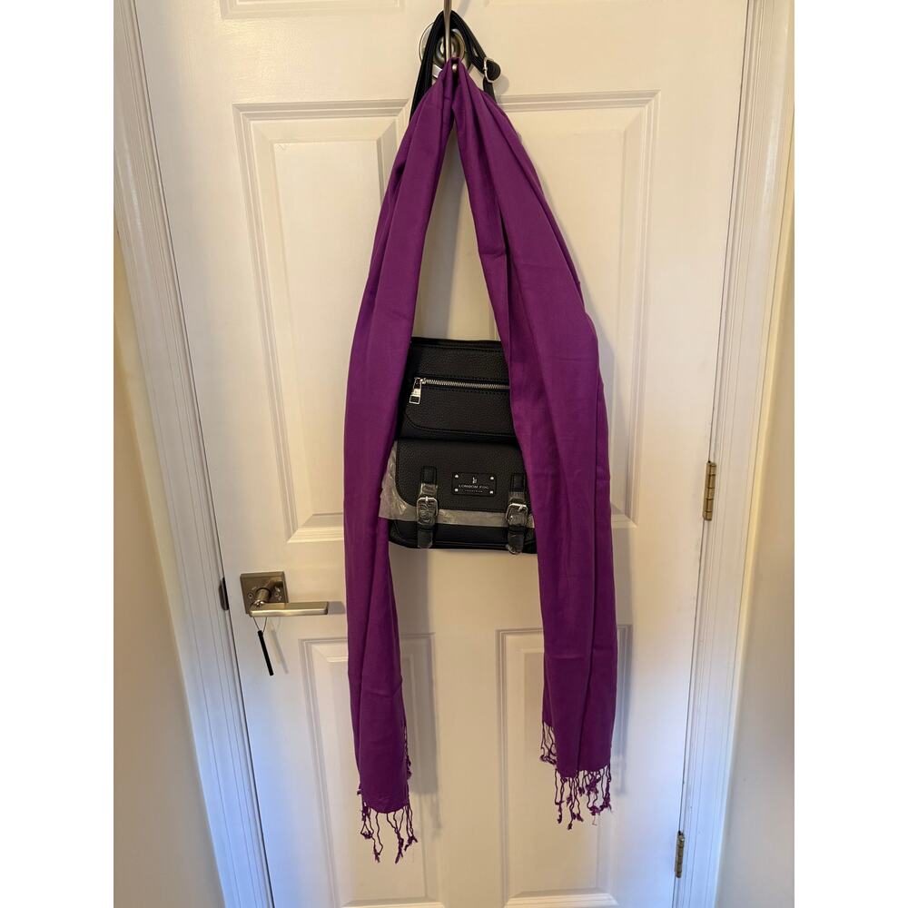London Fog Crossbody Satchel Purse with Chaundry  Scarf